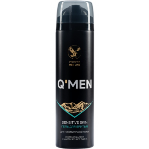 QMEN гель для бритья для чувствительной кожи с экстрактом шалфея и и маслом черного тмина, 200 мл